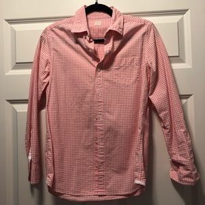 Crewcuts pink gingham button down